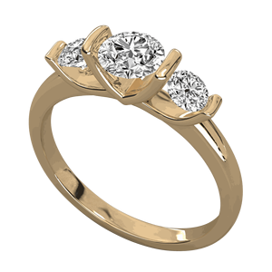 แหวนหมั้นหิน3ชิ้นรูปทรงเพชรทรงกลมสำหรับผู้หญิง - Product Image 6