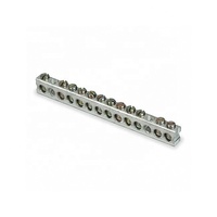 Barre de bus de terre à vis en aluminium AWG de taille de poteau personnalisée et connecteur de barre de masse neutre avec base en plastique
