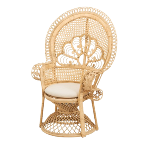 Modern Natural Rattan Round <b>Cane</b> Sofa <b>Chairs</b> Peacock Armchair for Living Room Furniture Home Garden Popular Design - Product Image 1