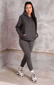 Sudadera con capucha de lana con cordón de bolsillo frontal de carbón de alta demanda para mujer, sudaderas con capucha transpirables y antiarrugas para mujer, sudadera con cremallera para gimnasio - Product Image 6