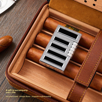 Briquet à gaz à silex coulissant latéral en métal rechargeable JH Loud Voice, briquet de luxe Langsheng pour cigares, pipes et cigarettes