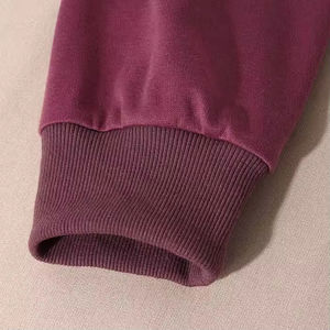 Sudadera de algodón azul bordada con logotipo personalizado, sudaderas con capucha y sudaderas de ajuste regular, cuello acanalado, puños, dobladillo para ropa de maternidad - Product Image 5