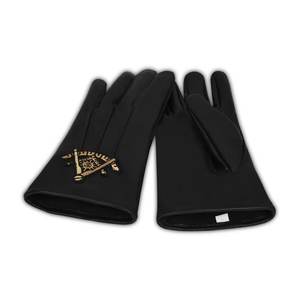 Gants Maçonniques Master Blue Lodge conformes aux réglementations californiennes, en coton/élasthanne, avec emblème doré, respirants, extensibles, longueur coude - Product Image 2