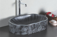 Évier de navire salle de bain de luxe Wc blanc noir couleur dessus de Table facile à nettoyer poterie carré salle de bain comptoir au-dessus du bassin en céramique