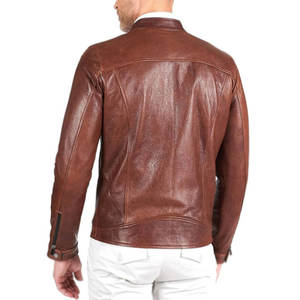 OEM fabricado en fábrica hecho hombres chaquetas de cuero de moda/logotipo personalizado y diseño de chaquetas de cuero de los hombres - Product Image 2