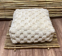 Pouf marocain en laine à carreaux blancs fait à la main repose-pieds extérieur traditionnel pour salon chambre et coussin d'intérieur pour enfants