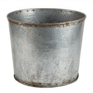 Jardinière galvanisée TimeWornTrough avec look français classique pour pot de fleur en métal antique de jardin à usage décoratif - Product Image 1