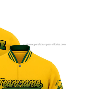 Streetwear tendance pour hommes veste universitaire en laine personnalisée en gros MCACVJ-159 col montant broderie placement sur le devant - Product Image 4