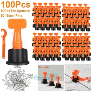 100 Uds reutilizable 1/16 \ "Set sistema de nivelación de azulejos 1,5mm herramientas de instalación para decoración de suelos accesorios esenciales para azulejos - Product Image 1