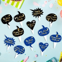 Großhandel 'Happy Retirement' Tortenaufsatz, 'Retired' Cupcake-Topper in Schwarz, Blau, Gold, 'Happy Retirement' Kuchendekoration