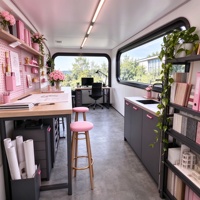 Cabane Apple rose de 40 pieds, 26 m², maison préfabriquée, studio TikTok, pour créateurs de contenu, idéale pour les resorts