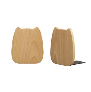 Serre-livres décoratifs vintage en bois gris avec supports en métal en laiton Support de bibliothèque élégant en bois pour bureau - Product Image 5