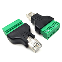 Adaptateur Ethernet réseau de borne à vis RJ45, carte de dérivation 8p8c mâle à vis de borne AV 8 broches