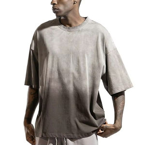 Camiseta Oversize OEM Personalizada con Efecto Desgastado por el Sol y Lavado Ácido, Estilo Urbano para Hombre, 100% Algodón, Tejido Peinado - Product Image 6