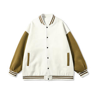 Béisbol Bomber Letterman chaqueta azul lana personalizada Chenille carta bordado parches cuero CollegeBaseballjacket para hombres - Product Image 6