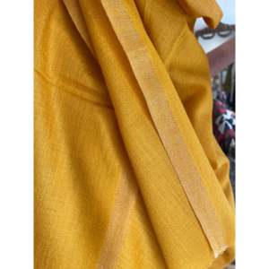 Soft Pumpkin <b>Wool</b> Zari <b>Scarf</b> Chiffon Fabric - Product Image 1