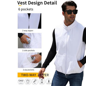 Chalecos ligeros de lana para exteriores para hombre con impresión de logotipo bordado personalizado y marca de etiqueta para ropa de equipo - Product Image 3