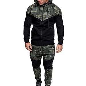 Hot Selling Trendy Camo Printed Customized Men's Heavyweight Cotton Eco-Friendly <b>Tracksuit</b> Set with Hooded Joggers and Hoodie - Product Image 1