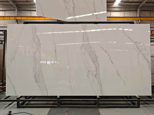 Tấm ốp tường giả đá, đá nhân tạo mài bóng, bề mặt giả đá cẩm thạch trắng Alps, dùng cho nội thất, ngoại thất, bàn, sàn, tường TV - Product Image 5