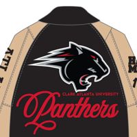 Veste universitaire Clark Atlanta University, mascotte Panthers, HBCU, fabriquée en 1988, en fourrure de lapin, personnalisée, style High Street, tricotée, col montant