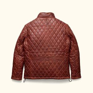 Chaqueta acolchada de cuero genuino marrón desgastada Ropa de invierno Chaqueta de moda para exteriores Chaqueta personalizada para hombres - Product Image 2