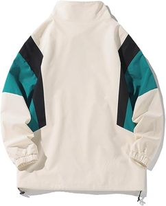 Veste coupe-vent en nylon personnalisée 2025, fermeture éclair sur le devant, grande poche, style surf, bloc de couleur, veste coupe-vent pour homme - Product Image 2