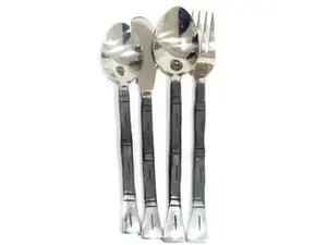 Ensemble de couverts en acier inoxydable avec poignée en laiton design Parfait pour les repas élégants et l'utilisation quotidienne Meilleurs articles de coutellerie - Product Image 2