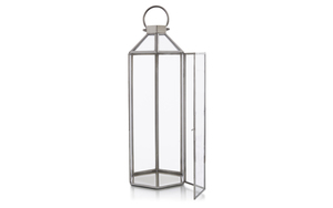 Hot Sale New Design Iron Candle <b>Lantern</b> Square <b>Silver</b> Metal Frame for Home Hotel Restaurant Decoration - Product Image 3