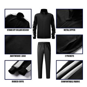 Chándales para hombre, conjuntos de Jogger, ropa deportiva, sudaderas informales, pantalones de chándal, ropa de calle, pulóver, sudaderas con capucha de lana de Color sólido, traje para hombre - Product Image 4