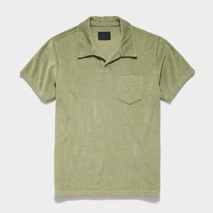 ที่กําหนดเองผ้าฝ้ายอินทรีย์เสื้อโปโลผู้ชายเทอร์รี่ Bullough โปโลผ้าขนหนูเสื้อยืด OEM โลโก้ที่กําหนดเองที่มีคุณภาพสูงผู้ชายเสื้อโปโล - Product Image 5