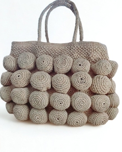 Bolso Tote de Moda Bohemia Hecho a Mano con Lana Ecológica Biodegradable para Mujer, Verano-Otoño, con Cierre Magnético y Forro de Algodón - Product Image 1