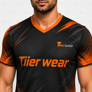 เสื้อฟุตบอลผู้รักษาประตู คอวี ระบายอากาศ แห้งเร็ว ทนทาน ยืดหยุ่น แขนสั้น ชุดทีมฟุตบอล ชุดยูนิฟอร์มทีม แบบสั่งทำ - Product Image 5