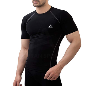 Camisas de compresión de manga corta para jóvenes de Color sólido 2023, camisas de compresión de gimnasio personalizadas lisas para hombres - Product Image 1