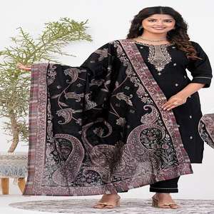 Nouvelle élégance s'habillant belle robe vente chaude soie romaine Kurti Pnt & Dupatta avec broderie travail indien exportateur à vendre - Product Image 1