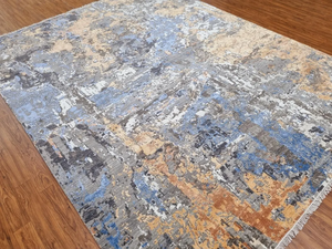 Tapis Kilim en soie de laine de haute qualité noué à la main Design abstrait moderne rembourré pour une utilisation dans la chambre du salon - Product Image 6