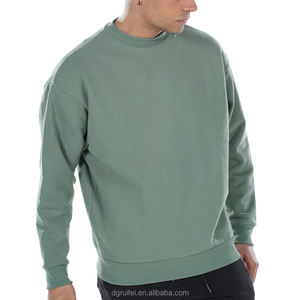 Jersey básico de cuello redondo de alta calidad para hombre, sudadera cálida de invierno, sudadera de mezcla de algodón, sudadera con Logo bordado - Product Image 2