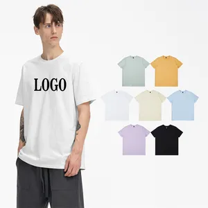 Großhandel Hochwertige 180gsm 100% Baumwolle Herren Plain T-Shirts T-Shirt Benutzer definierte Logo-Druck Herren Rohlinge US-Größe T-Shirts