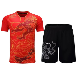 Men's and Women's High Quality Summer Short-Sleeved Breathable Eco-Friendly Quick Dry Tennis Suit for Table Tennis and <b>Badminton</b> - Product Image 3