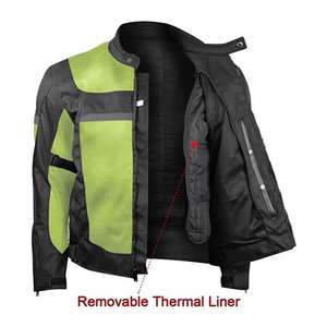Chaqueta de Motociclismo Ligera para Hombre, de Malla, para Verano, con Protección CE, Paneles Reflectantes, Transpirable e Impermeable - Product Image 6