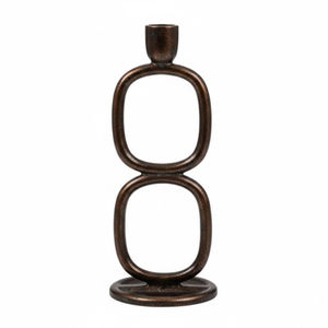 Candelabro Moderno Minimalista de Aluminio con Acabado Bronce Antiguo, Elegante Candelabro Alto de Metal para Mesa de Comedor, Decoración del Hogar - Product Image 2