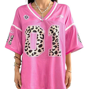 เสื้อเจอร์ซีย์ฟุตบอลคอวีขนาดใหญ่พิเศษใส่สบายมีสไตล์ยูนิเซ็กส์ใส่ Y2k - Product Image 1