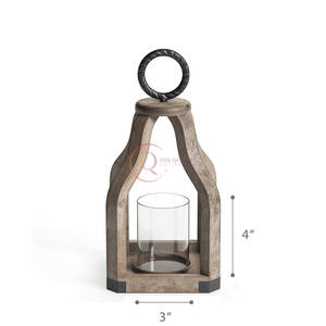 Linternas hechas a mano con portavelas de madera recuperada, tarros de velas únicos para el hogar y el hotel decorativos - Product Image 5