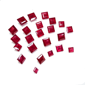 Rubíes Naturales de Bangkok, Calibrados en Forma Cuadrada de 3mm-8mm, Gemas de Cristal con Corte Brillante, Personalizables, 10mm, Rojo Claro, Rosa, Tratados con Calor - Product Image 3