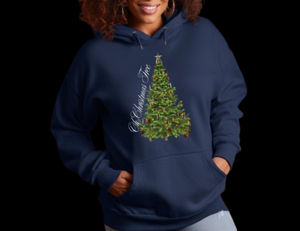 Sudadera con Capucha de Hockey Unisex de Forro Polar Grueso de Santa Claus Merry Christmas con Etiqueta y Logotipo de Marca Personalizados, Color Negro - Product Image 5