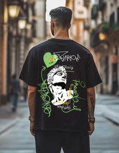 T-shirt pour homme en coton 100% de qualité supérieure, 300 GSM, imprimé graphique surdimensionné, poids lourd, taille plus, faible MOQ-prix, OEM, haute qualité - Product Image 2