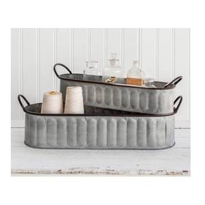 Maceta de suelo galvanizada Maceta Macetas de flores redondas de metal de nuevo diseño en precio al por mayor - Product Image 3