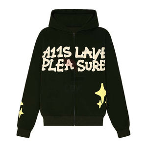 Elegante Basicscotton Blended Puff Impresión Transpirable Hombres Sudadera con capucha Invierno Cálido Manga larga Suave Logotipo personalizado Ropa informal - Product Image 1