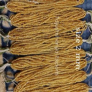 Cuentas Redondas de Vidrio Doradas y Chapadas en Oro para la Elaboración de Joyas, Bordado, Diseño Artesanal, Accesorios con Cuentas, Adornos Decorativos, Proyectos de Bricolaje - Product Image 5