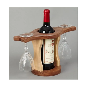 Home Bar Decoration Mango Wood <b>Wine</b> Bottle Holder Caddy Manufacturer Custom Handmade Acacia <b>Wooden</b> Bar Caddy - Product Image 1