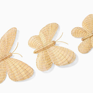 Nuevo Juego de 3 Piezas de Decoración de Pared de Ratán con Forma de Mariposa 2026, Arte de Pared de Mimbre Tejido a Mano para Cuarto de Niños y Dormitorio - Product Image 5